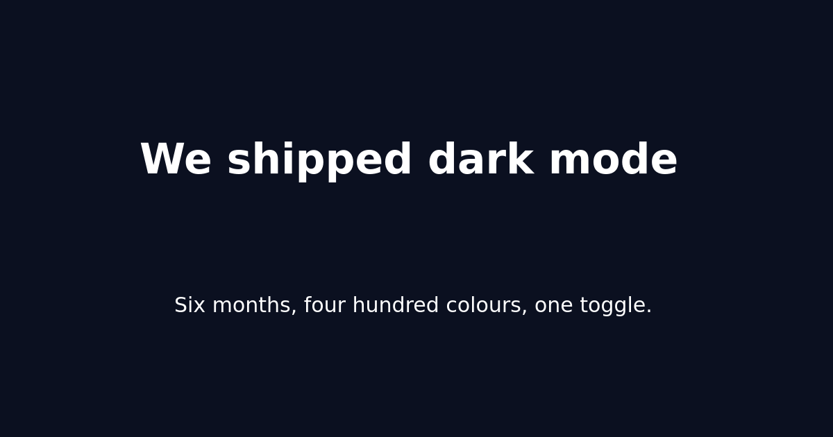 Share card: We shipped dark mode