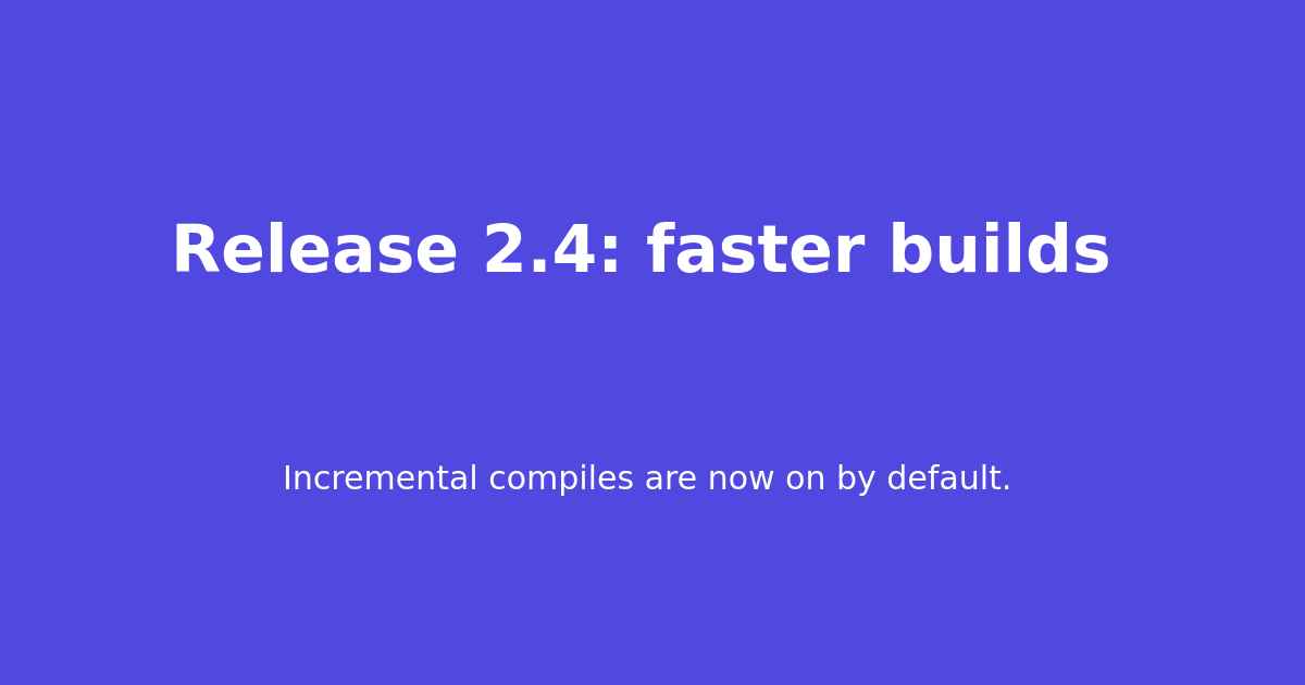 Share card: Release 2.4: faster builds